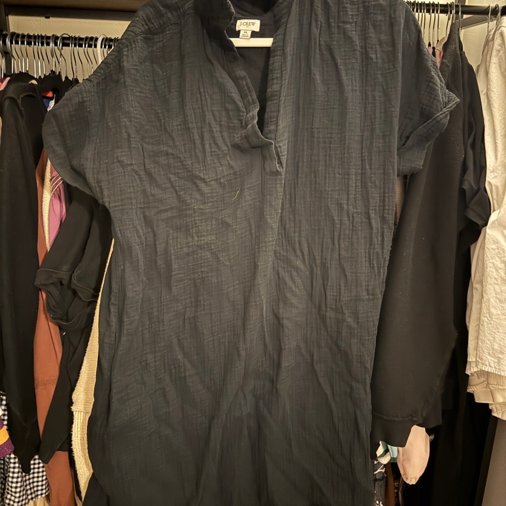 J. Crew Factory Black Textured Dress